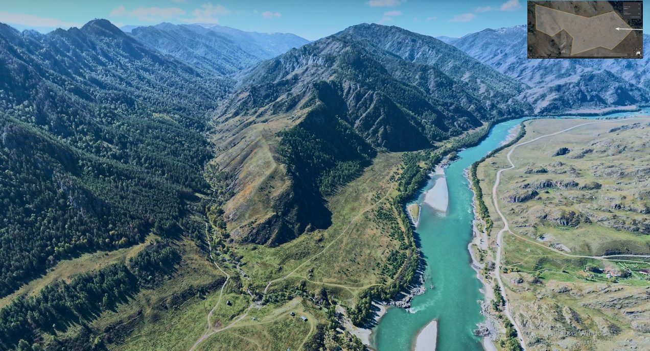 Аэропанорама излучины Катуни